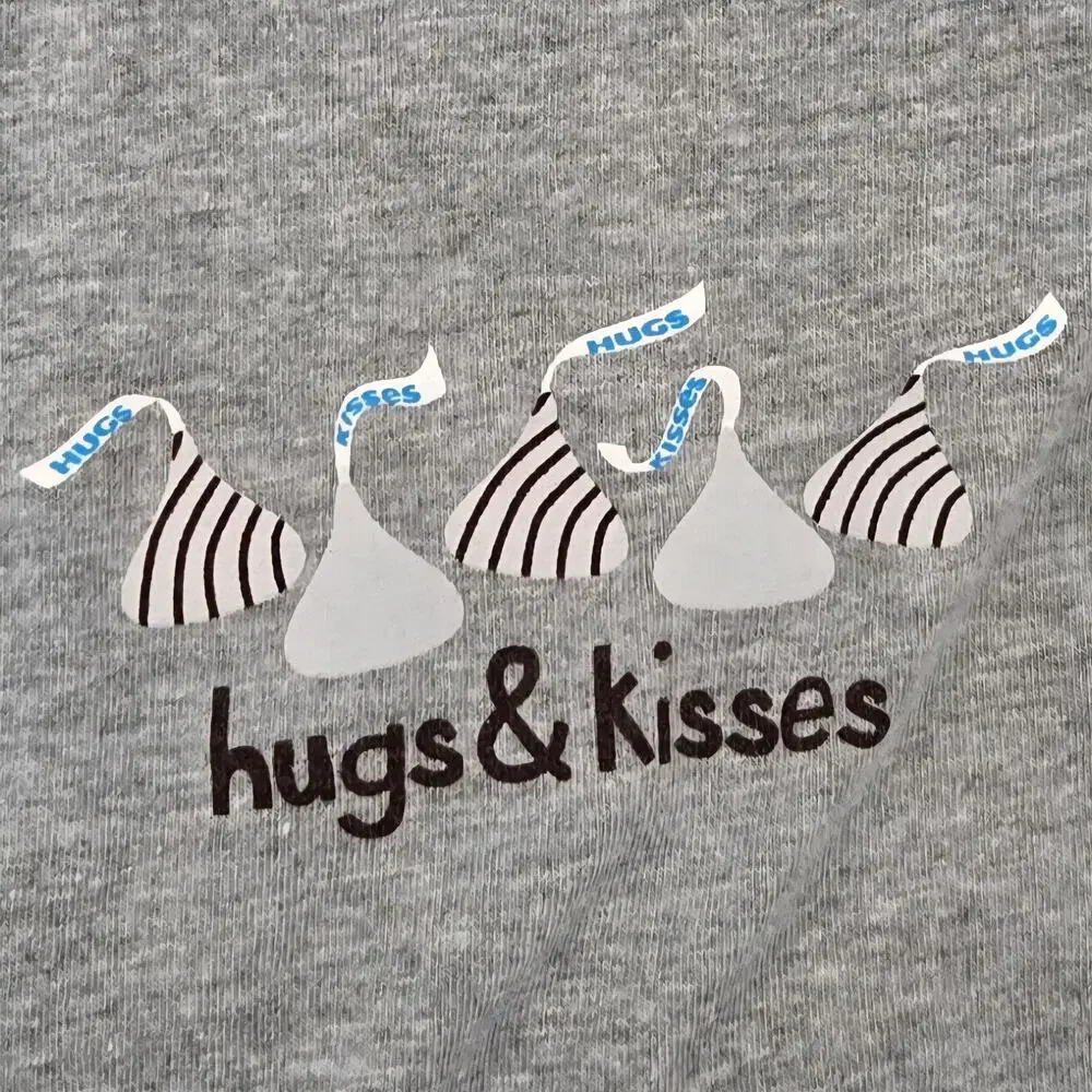 Hershey's Hugs and Kisses Baby Bib Gray Unisex Rabbit Skins Brand